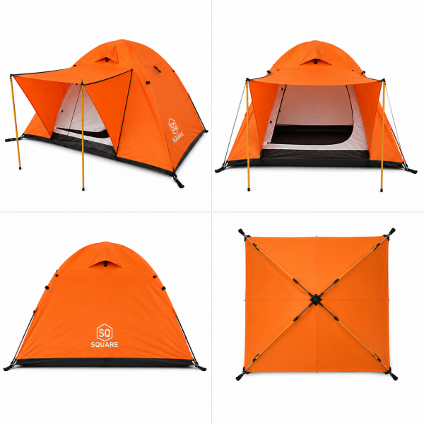 Square Volga 3 Dark Orange Cadir