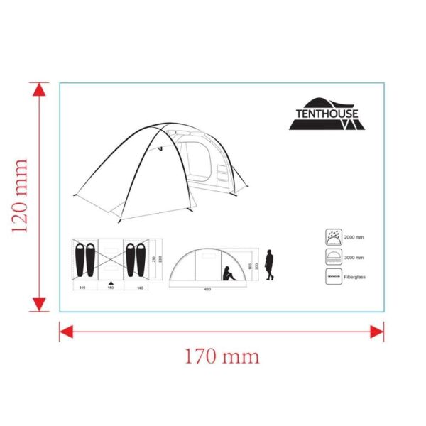 THENTHOUSE FUN4  4 KİŞİLİK KAMP ÇADIRI MAVİ