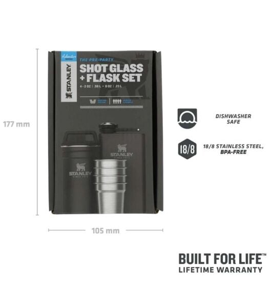 Stanley Shot Glass +flask Set Si̇yah