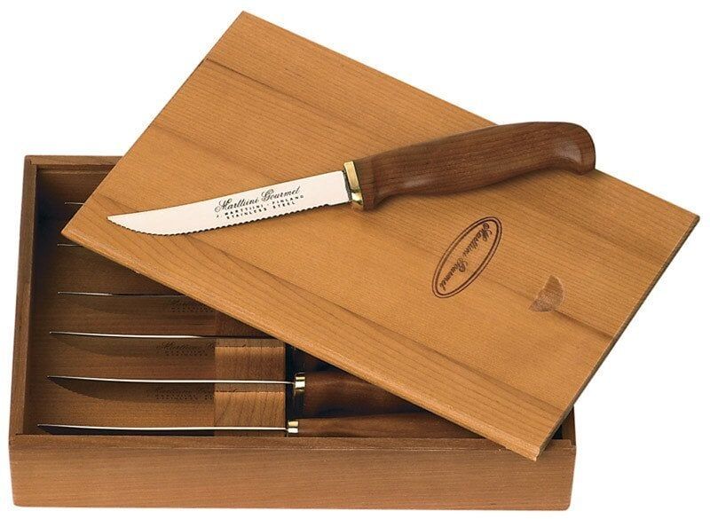 Martti̇i̇ni̇ Steak Kni̇ves 6 Pc Wooden Box Biçak