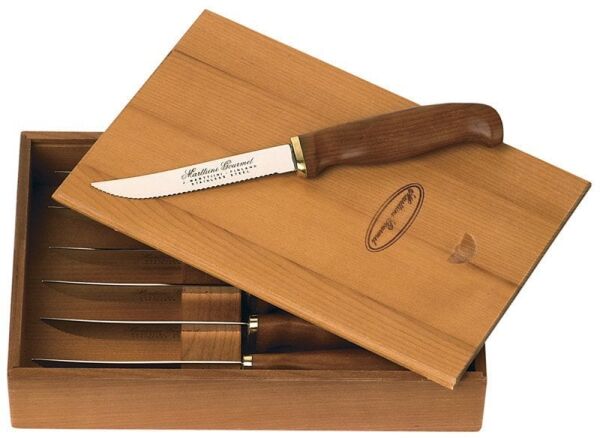 Martti̇i̇ni̇ Steak Kni̇ves 6 Pc Wooden Box Biçak
