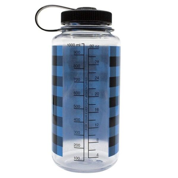 NALGENE 32 oz WİDE MOUTH BLUE PLAİD MATARA