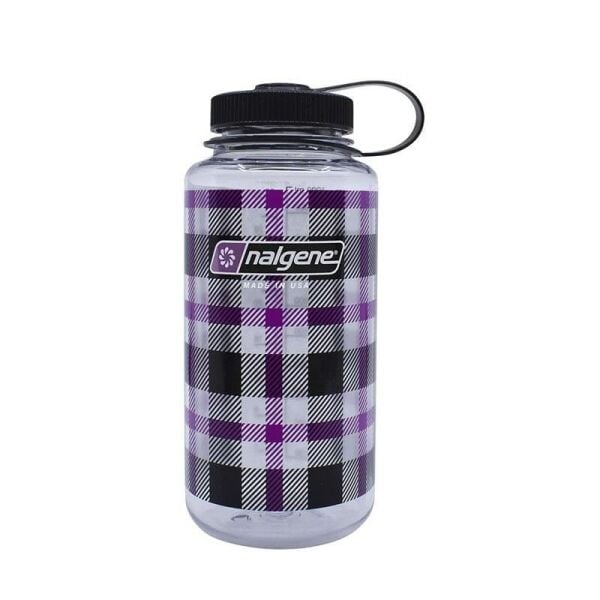 NALGENE 32 oz WİDE MOUTH PURPLE PLAİD MATARA