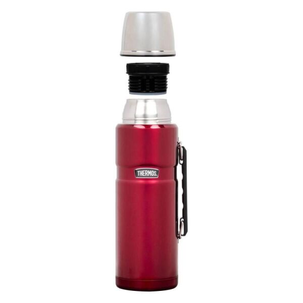 THERMOS STAINLESS KING BÜYÜK BOY TERMOS 2 LİTRE BORDO RENK