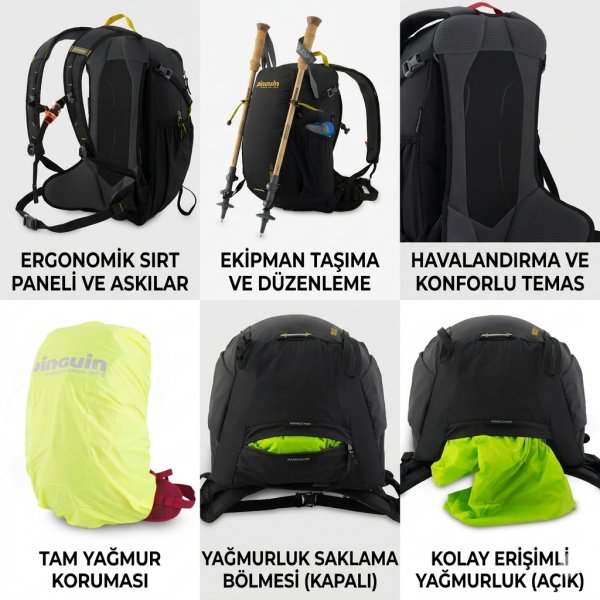 Pinguin Ride 19 Siyah Sırt Çantası