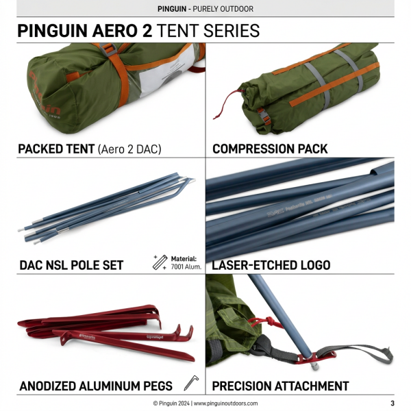Pinguin Aero 2 Yeşil Çadır