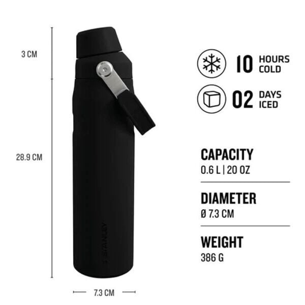 STANLEY THE AEROLİGHT ICEFLOW 0.60 LİTRE SOĞUK SU TERMOSU SİYAH RENK