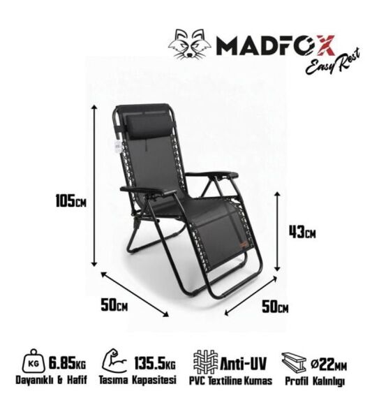 Madfox EasyRest Katlanır Şezlong Sandalye