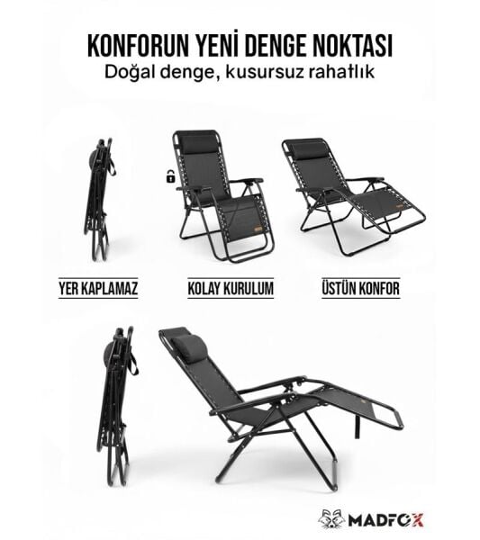 Madfox EasyRest Katlanır Şezlong Sandalye