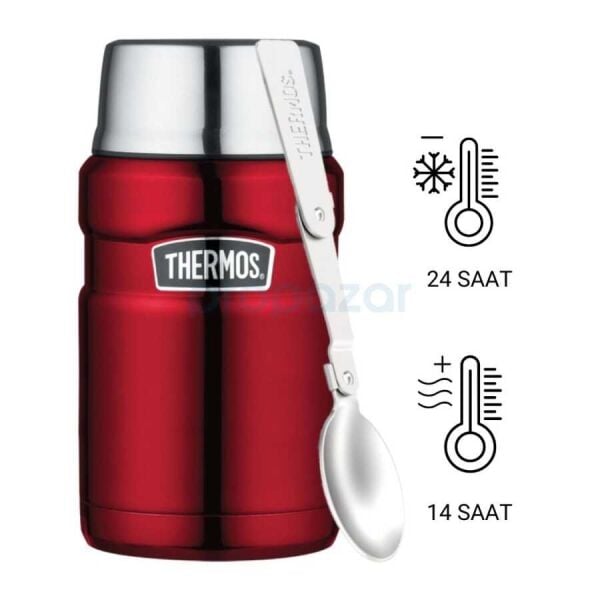 Thermos Stainless King Yemek Termosu 0.71 Li̇tre Bordo