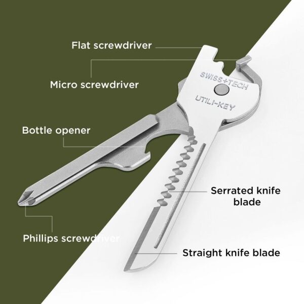 Swiss+Tech Utili-Key 6-in-1 Çok Amaçlı Anahtarlık Multitool