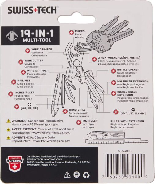 Swiss+Tech  Micro-Max 19-in-1 Anahtarlık Tipi Çok Amaçlı Multitool
