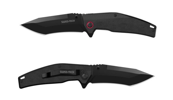 Swiss+Tech  G10 Siyah Titanyum Katlanır Çakı