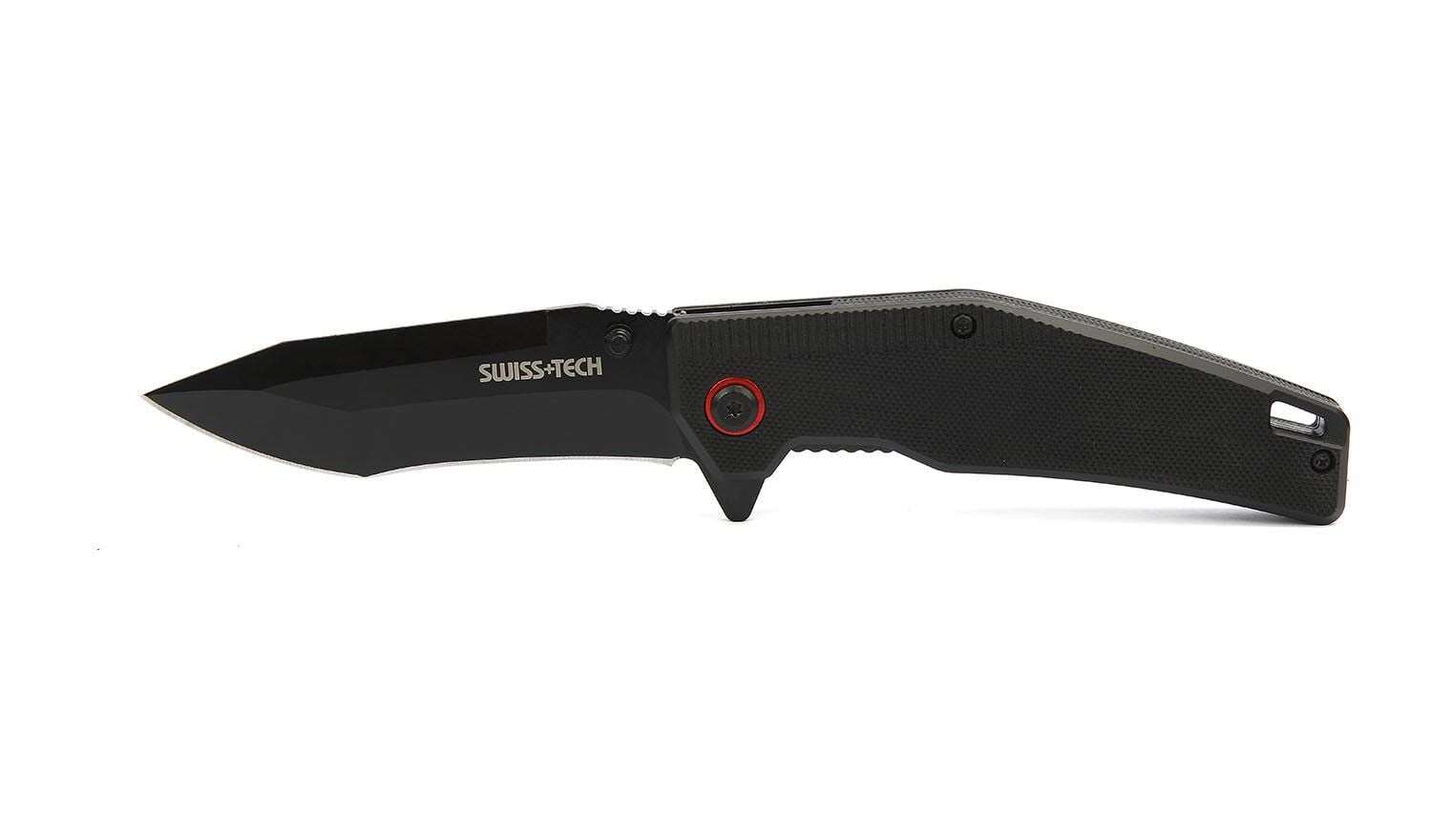 Swiss+Tech  G10 Siyah Titanyum Katlanır Çakı