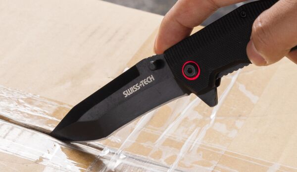 Swiss+Tech  G10 Siyah Titanyum Katlanır Çakı
