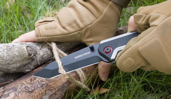 Swiss+Tech AUS-8 Paslanmaz Çelik Tanto Çakı