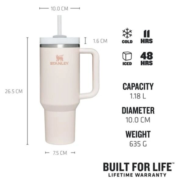 STANLEY QUENCHER PİPETLİ TERMOS BARDAK  PEMBE 1.18 LİTRE
