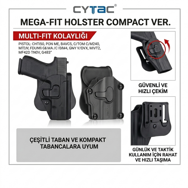 Cytac Mega Fit Compact Tabanca Kılıfı