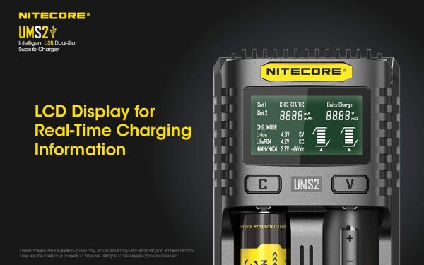NITECORE UMS2 PIL DOLUM KITI
