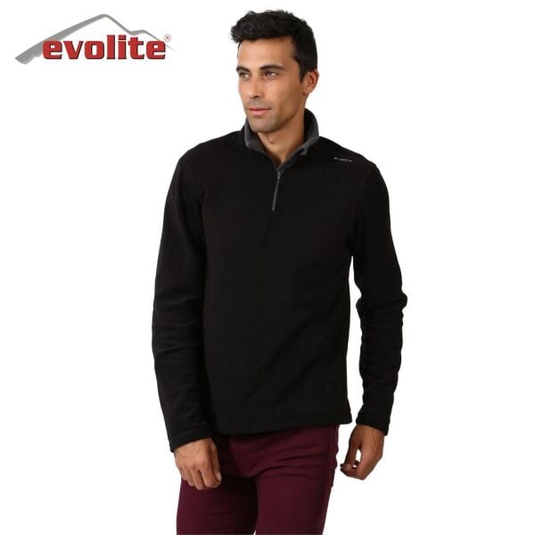 Evolite Fuga Erkek Mikro Polar Sweater - Siyah