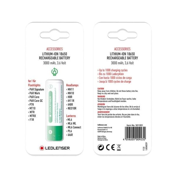 LEDLENSER  18650 PİL 3000 MAH