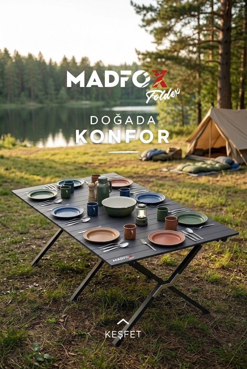 Madfox Foldex Katlanabilir Alüminyum Kamp Masası (8 Kişilik)