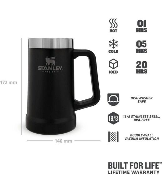 Stanley Çeli̇k Termos Bardak Si̇yah 0.70 Li̇tre