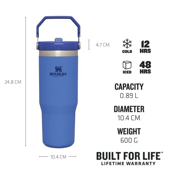 STANLEY THE ICE FLOW FLİP STRAW PİPETLİ TERMOS 0,89 LT MAVİ