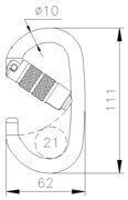 Ct Celik C/f Oval Karabina Tri-lock