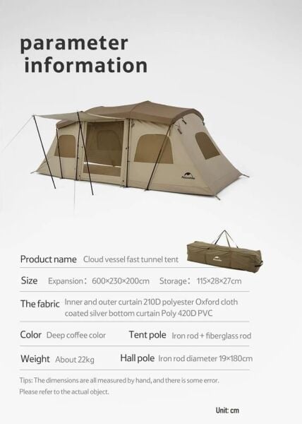 NATUREHİKE GLAMPİNG VESSEL 4 KİŞİLİK ÇADIR