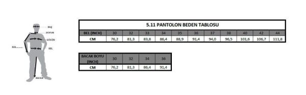 5.11 TACLITE JEAN-CUT PANTOLON KOYU GRI