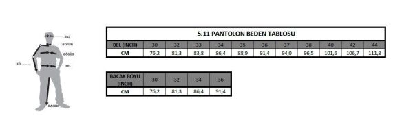 5.11 TACLITE JEAN-CUT PANTOLON KOYU GRI