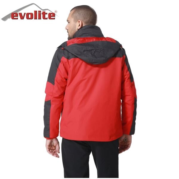 Evolite Diva Erkek 3in1 Gri/Kırmızı Mont