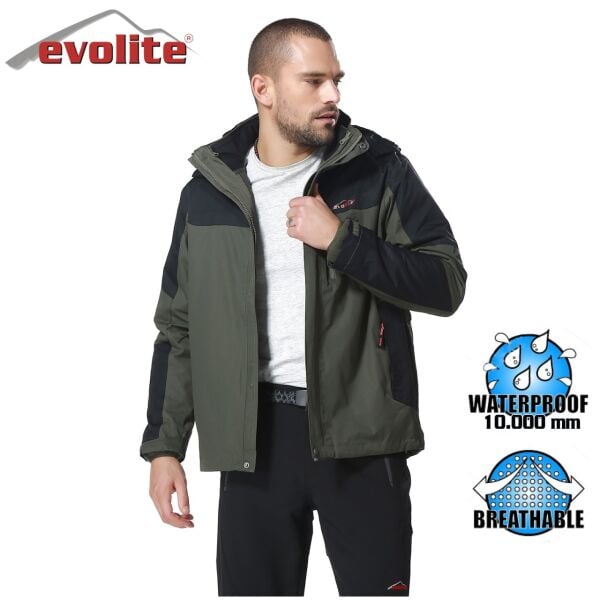 Evolite Diva Erkek 3in1 Haki/Siyah Mont