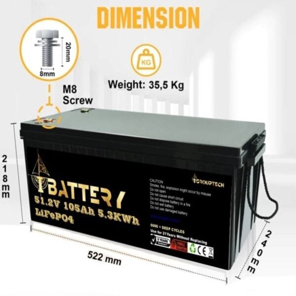 Ibattery Lifepo4 48v 105a Pri̇zmati̇k Hücreli̇ Akü