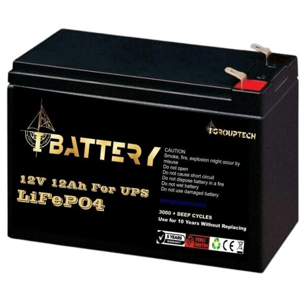 Ibattery Lifepo4 12v 12ah Yeni̇ Nesi̇l Ups Aküsü