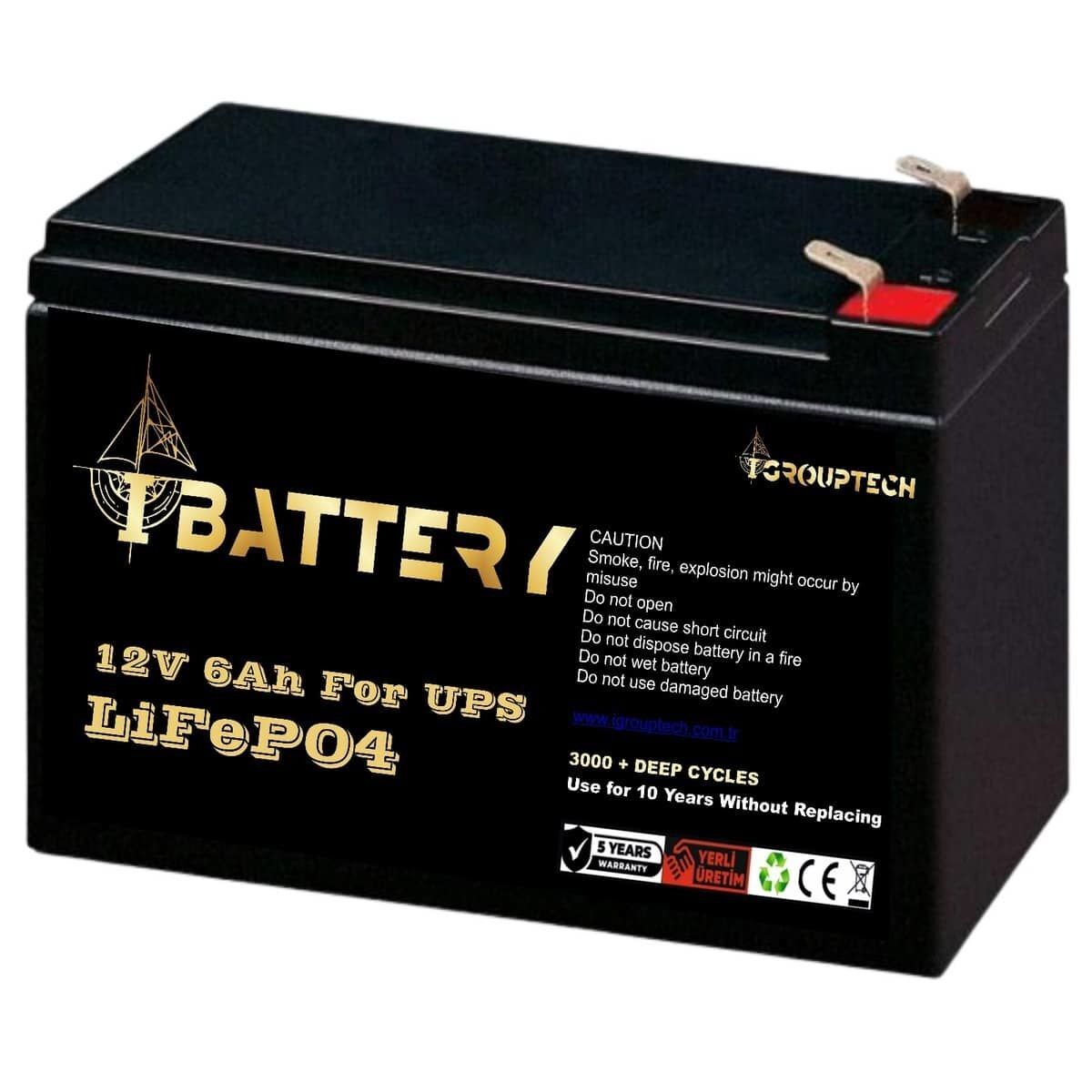 Battery Lifepo4 12v 6a Yeni̇ Teknoloji̇ Ups Akü