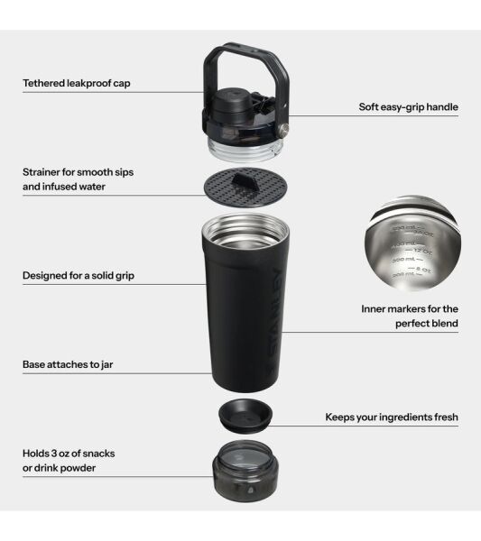The Activate Shaker 0.6 Litre Black 2.0