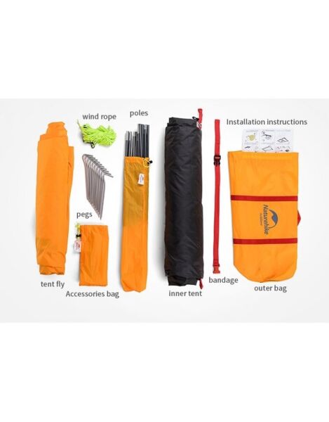 Naturehike P-seri̇si̇ 3 Ki̇şi̇li̇k Kamp Çadiri Turuncu