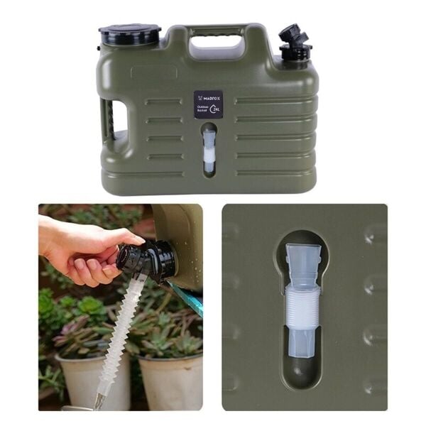 Madfox Galon Air Pe Musluklu Su Bi̇donu 24 Li̇tre Yeşi̇l