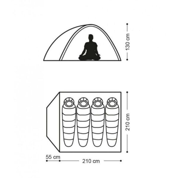 NATUREHİKE P SERİSİ 4 KİŞİLİK TURUNCU ÇADIR
