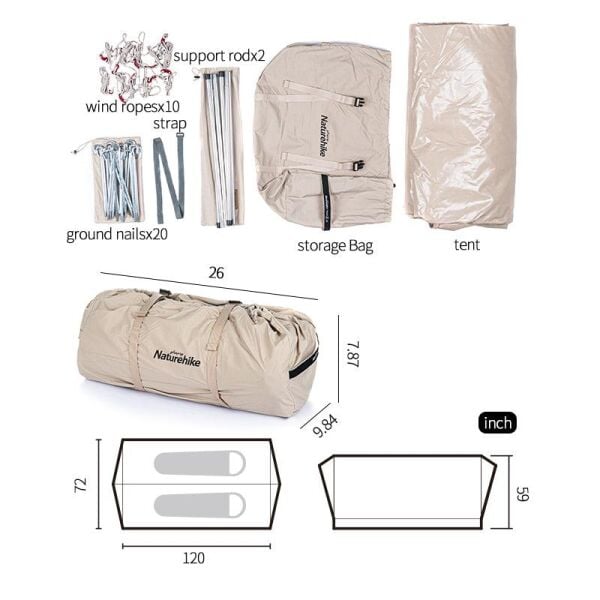 NATUREHİKE 4 Kişilik Lüks Glamping KANVAS  KAMP Çadırı