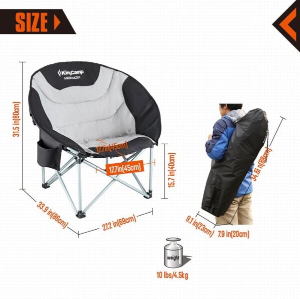 Kingcamp Moongazer Sandalye (black/grey)