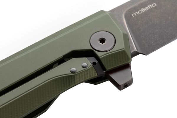 Lionsteel MT01A GB Myto Old Black M390 Blade, Green Aluminium Handle Çakı