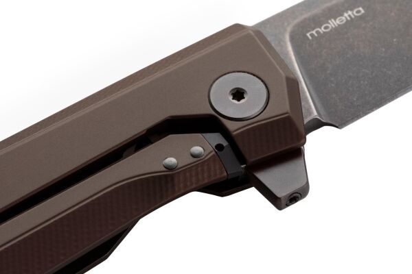 Lionsteel MT01A EB Myto Old Black M390 Blade, Earth Brown Aluminium Handle Çakı