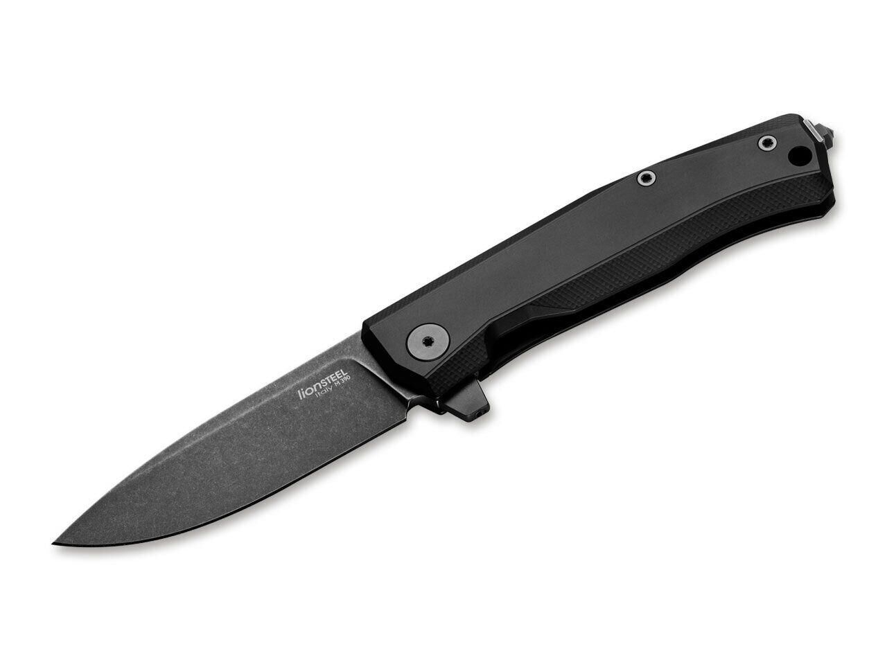 Lionsteel MT01A BB Myto Old Black M390 Blade, Black Aluminium Handle Çakı