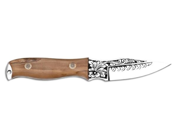Bora 323 Crow (Caping) Zeytin Ağacı Sap Gravürlü Bıçak