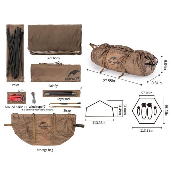 NATUREHİKE MG Altıgen Glamping KANVAS KAMP Çadırı