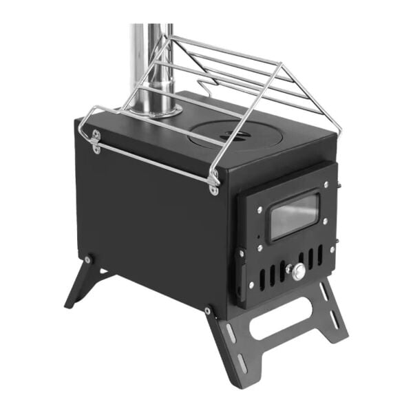 MADFOX WOODLANDER KATLANIR KAMP SOBASI KÜÇÜK BOY  SİYAH