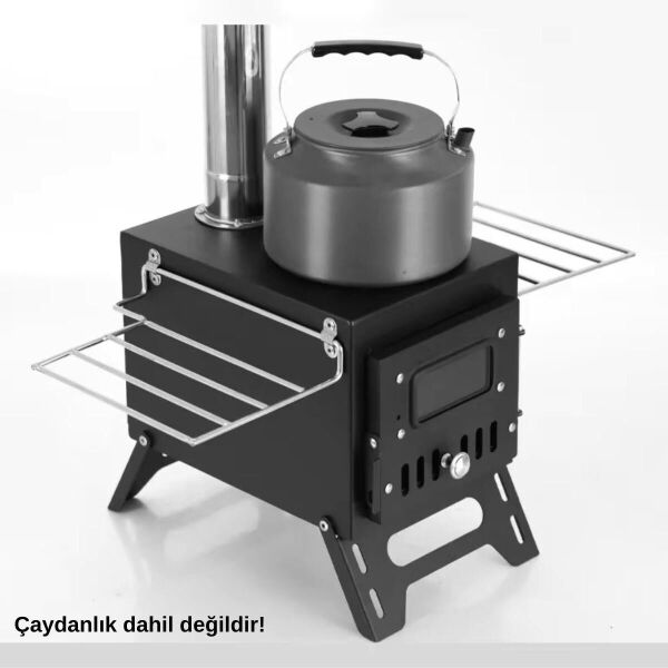 MADFOX WOODLANDER KATLANIR KAMP SOBASI KÜÇÜK BOY  SİYAH